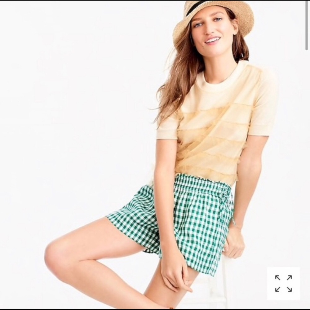 J. Crew Green Gingham Shorts